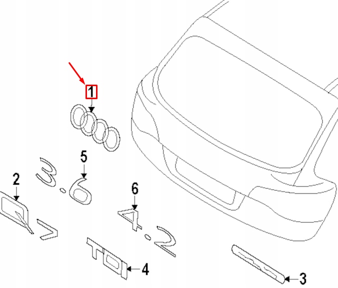 AUDI Q5 8R ARRIÈRE BAGUE COUVERCLES DE COFFRE EMBLÈME 4H0853742A2ZZ