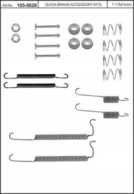 QUICK BRAKE 105-0628 JUEGO DODATKOW, ZAPATAS DE TAMBOR HAMU 