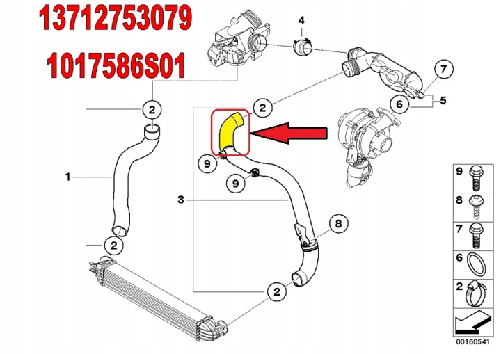 TUYAU TUYAU PRESSION AIR MINI COOPER 1.6 D R56 13712753079 1017586S01
