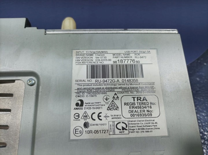TOYOTA PROACE CITY 19- RADIO AUTORADIO LECTEUR DE CARTE MODULE GROUPE MOTOPROPULSEUR 9818777680