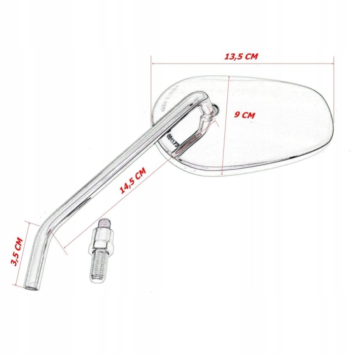 RÉTROVISEURS CHROMÉ M10 10MM CHOPPER DRAG CRUISER CLASSIQUE (23974)