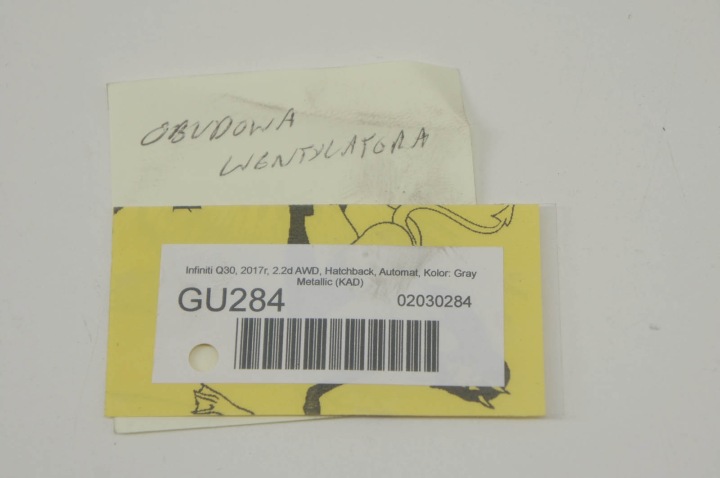 GU284 INFINITI Q30 2.2 JALOUSIE CHÂSSIS VENTILATEUR