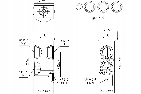 NISSENS VÁLVULA DE EXPANSIÓN DE ACONDICIONADOR ALFA ROMEO 145 146 166 FIAT 