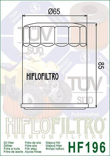 HIFLO FILTRO ACEITES HF196 MOTOCYKLE 