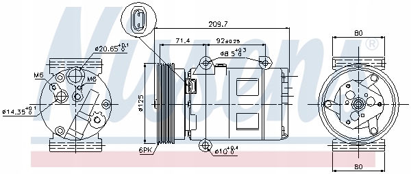 NISSENS 89072 KOMPRESOR, ACONDICIONAMIENTO 