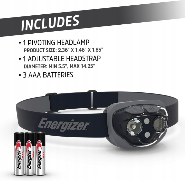 ENERGIZER LAMPE DE POCHE AVANT LED 360 LUMEN 85M HYDROFUGE IPX4 7 TRYBOW
