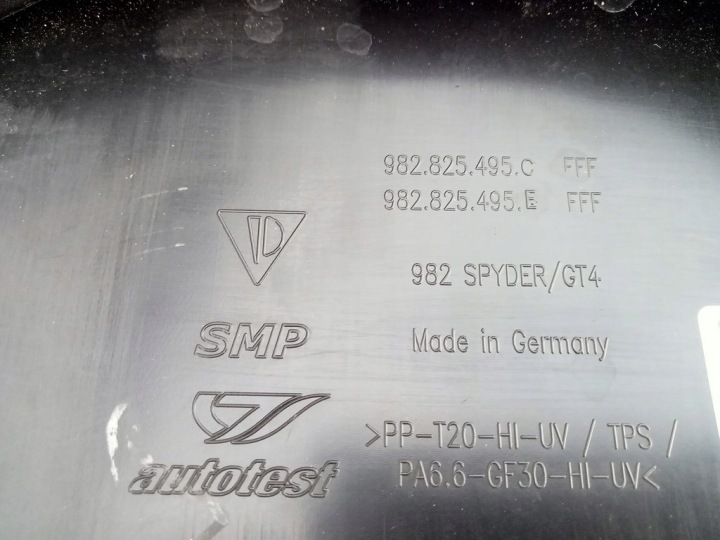 PORSCHE BOXSTER CAYMAN 718 GT4 SPYDER SPOILER DIFFUSEUR 982825495C