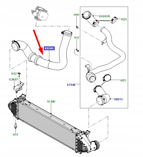 TUYAU RADIATEUR MIEDZYSTOPNIOWEJ LAND ROVER RANGE ROVER EVOQUE L538 LR066436