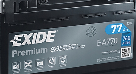 BATERÍA EXIDE PREMIUM 77AH 760 EA770 NUEVO MODELO 