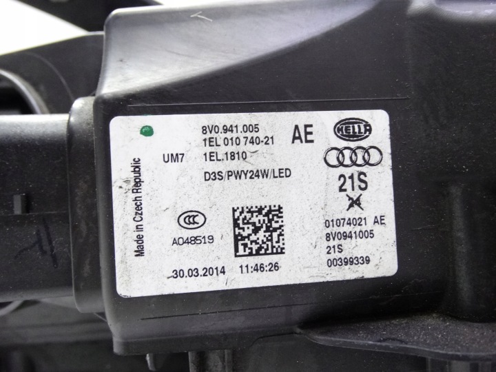 AUDI A3 8V 12-16 PHARE GAUCHE BI-XENON NON ADAPTATIF LED 8V0941005AE ORIGINALE