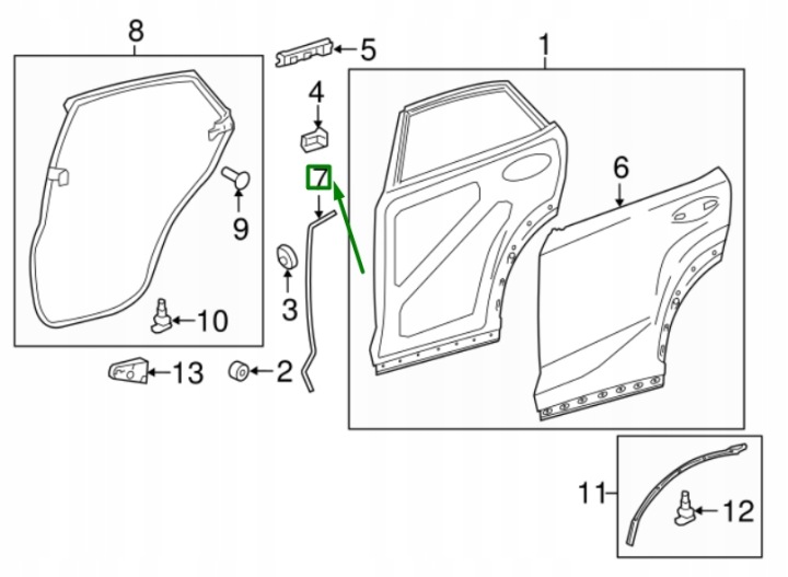 JOINT D'ÉTANCHÉITÉ PORTES AVANT LEXUS NX 6789578010