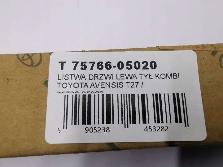 MOULURE PORTES GAUCHE ARRIÈRE UNIVERSEL TOYOTA AVENSIS T27 75766-05020
