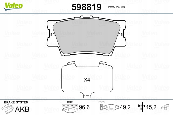 ZAPATAS DE FRENADO TOYOTA RAV4 2.0 GASOLINA 12/2008->2/2010 