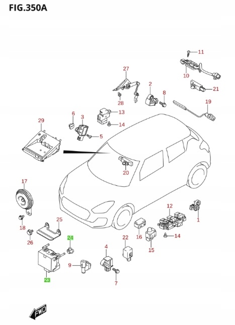 SUZUKI BALENO 2015 CORBEILLE FIXATION RADAR