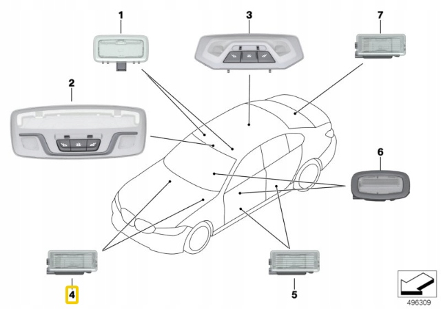 PHARE ZONES NOGOWEJ LED BMW 3 G20 G21 Z4 ORIGINAL 63319891435