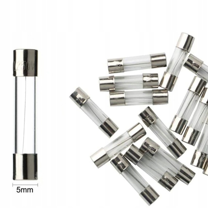 KIT FUSIBLES SZKLANYCH SZYBKICH 5X20MM WTA 250SZT DOUILLES CADRES