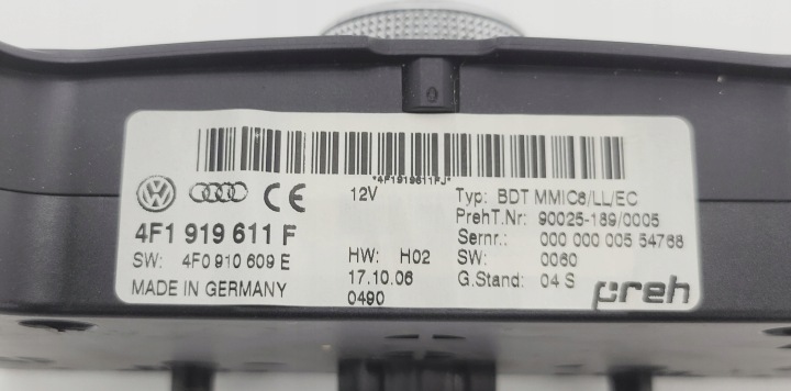 AUDI A6 C6 PANNEAU COMMANDE MMI 2G 4F1919611F