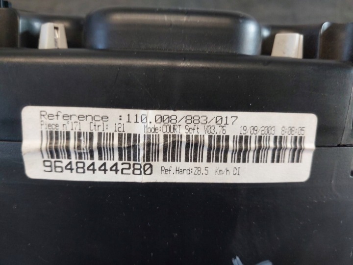 COMPTEUR COMPTEUR DE VITESSE PEUGEOT 607 9648444280