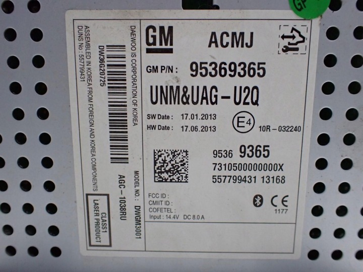RADIO CD D'USINE EUROPE 95369365 OPEL MOKKA I A 13R