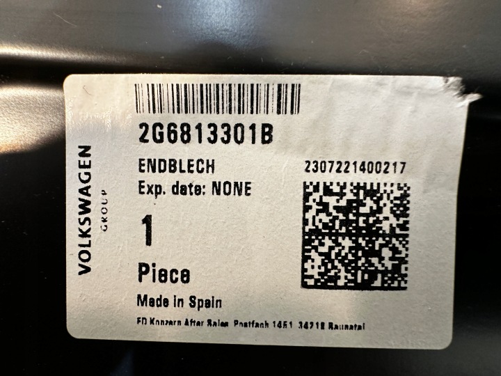 VW POLO 2G0 2G6 PANNEAU ARRIÈRE ARRIÈRE 2G6813301B