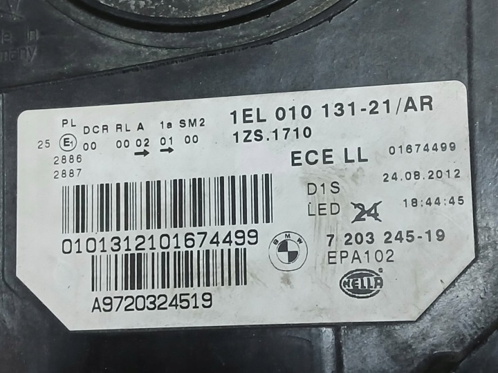 PHARE AVANT GAUCHE BMW 5 V F10 F11 XÉNON 7203245-19