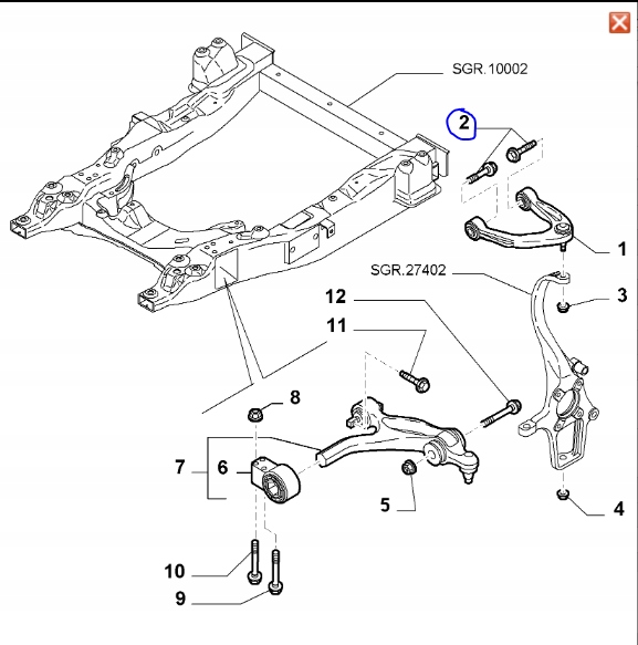 PERNO PALANCA GORNEGO ALFA ROMEO SPIDER 60692921 