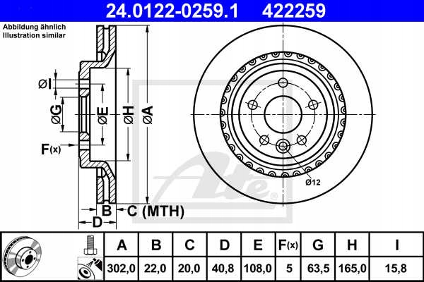 DISCOS ZAPATAS PARTE TRASERA ATE VOLVO XC70 II 