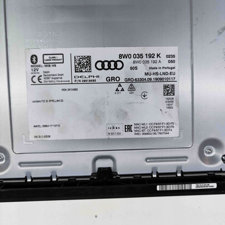 MODULE NAVIGATION AUDI A5 SPORTBACK (F5A) 8W0035192A 22266157 2.0L 140KW 2019