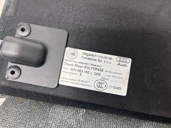 REVÊTEMENT COUVERCLES DE COFFRE AUDI Q7 4M 4M0863462J