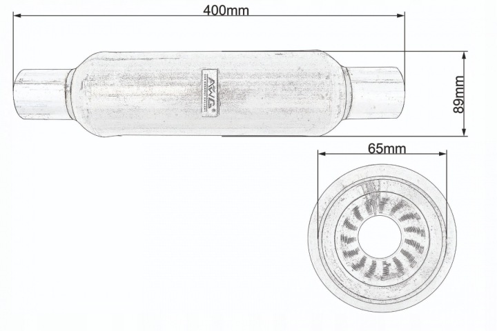SILENCIEUX CENTRAL TRAVERSANT AWG ØFI 65MM 2,5″
