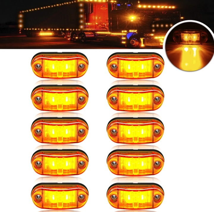 10X LAMP SIDELIGHT SIDE LED SIDE LED SIDE LED POMARANCZOWA SIDE-MARKER LAMPS 