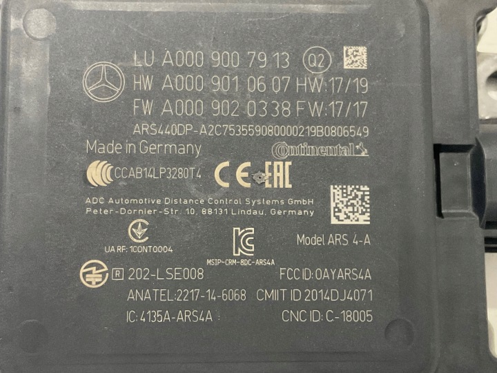 RADAR CAPTEUR DISTRONIC MODULE ACC MERCEDES A009000913 6.120