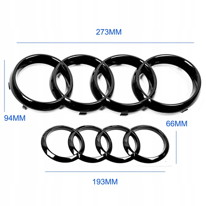 AUDI PARTE DELANTERA I PARTE TRASERA LOGOTIPO INSIGNIA A3 A4 S4 A5 A6 273MM 193MM 