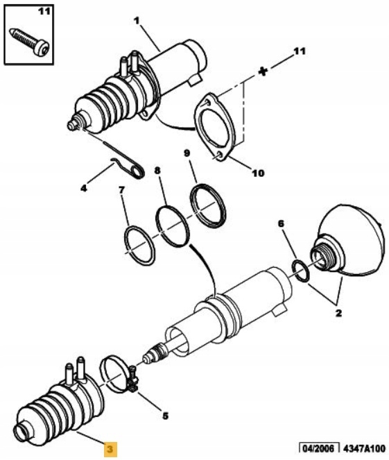 PROTECTION RUBBER DRIVE CYLINDER REAR CITROEN C5 I 1 