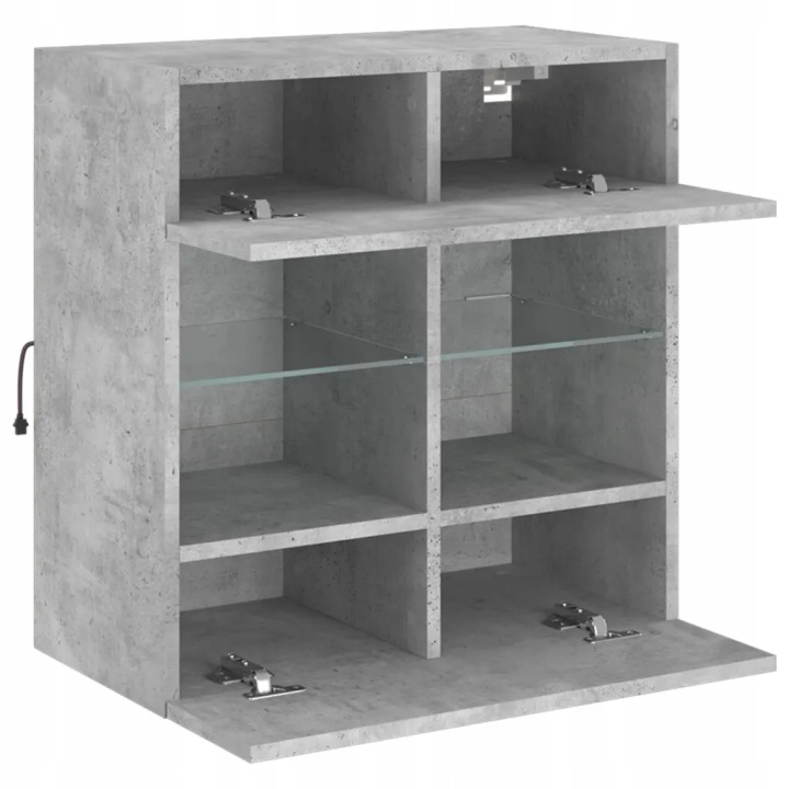 SCIENNA CASIER TV AVEC LED SZAROSC BÉTON 58,5X30X60,5 CM