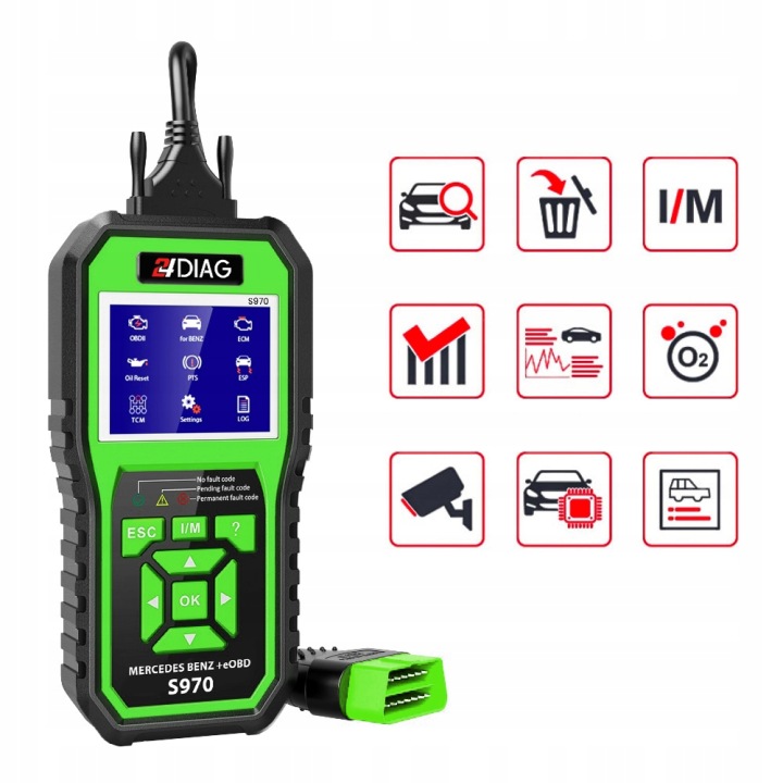 MERCEDES ESSENCE SKANER TESTEUR S970 OBD2 CLS E G GL ML R AVEC SL SLK SLR SPRINTER