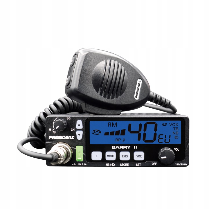 CB RADIO PRESIDENT BARRY 2 II 12/24V NIEWIELKA SKUTECZNA ANTENA MAGNES A3K 