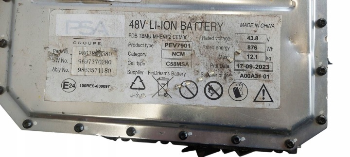 PEUGEOT 3008 II BATTERIE BATTERIE 9863828580