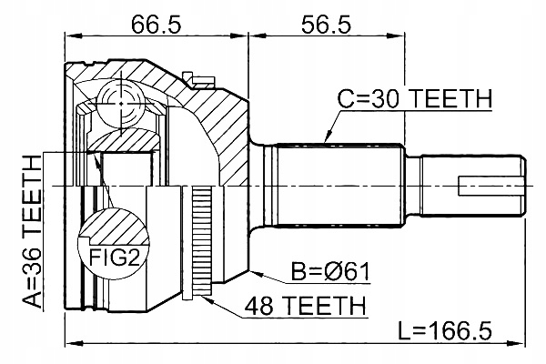 FEBEST MUÑÓN HOMOK EXTERIOR TOYOTA AVALON GSX30 2005.01-2012.10 