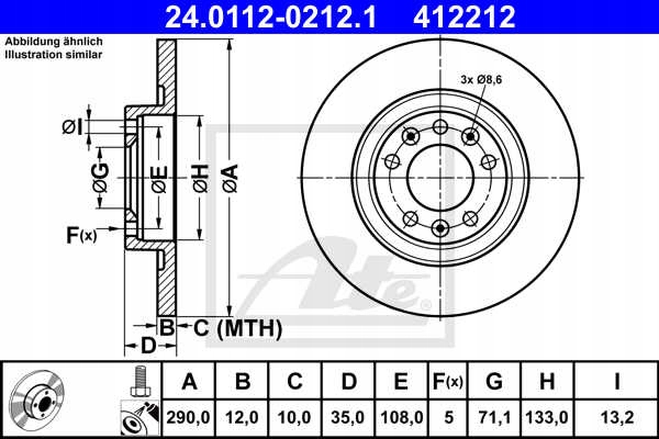 DISCOS ZAPATAS PARTE TRASERA ATE PEUGEOT 308 SW II 