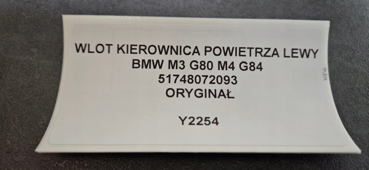 ADMISSION GUIDE D'AIR GAUCHE BMW M3 G80 M4 G84 ORIGINAL 8072093