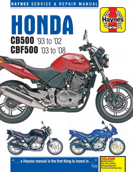HONDA CB500S 1998-2002 DANE REGULACYJNO RÉPARATION