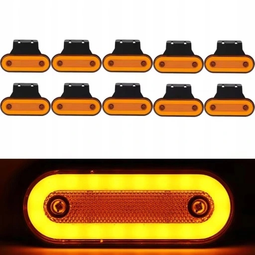 10 PCS POMARANCZOWE FEUX DE GABARIT LED AVEC CÂBLES LATÉRAL KIT 12V/24V