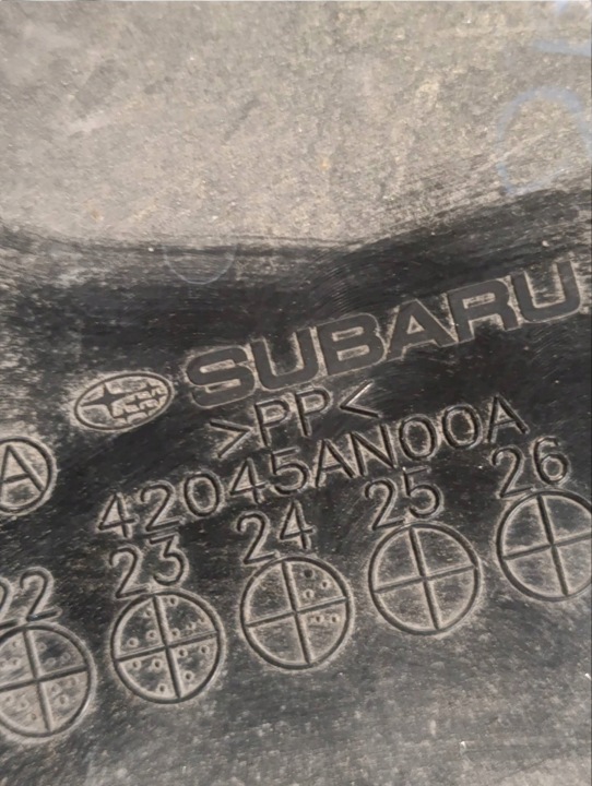 SUBARU OUTBACK (BT) 2024 GAUCHE CÔTÉ PROTECTION INFÉRIEURE RÉSERVOIR CARBURANTS