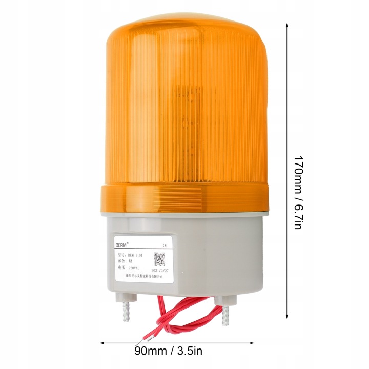 PHARE SIGNALISATION LANTERNE D'AVERTISSEMENT BARRE LED JAUNE LED AC 220V BEM-1101