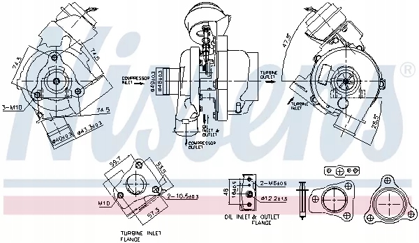 TURBOCOMPRESSEUR NISSENS 93497 HYUNDAI KIA 1.7 CRDI I40 -12 IX35 -10 SPORTAG