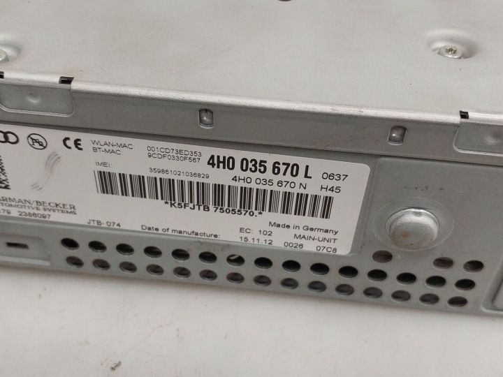 STACJA MULTIMEDIALNA AUDI A8 S8 D4 4H 4H0035670L