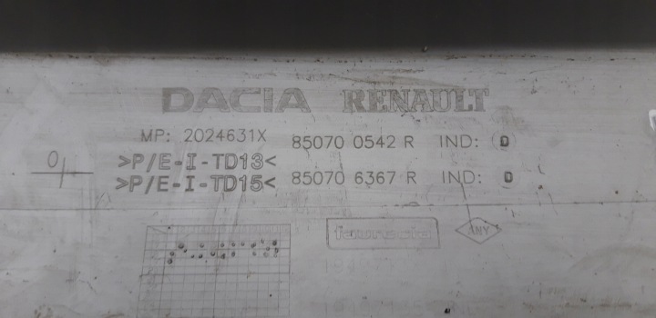 DOUBLURE PARE-CHOCS ARRIÈRE DACIA DUSTER II 850700542R 850706367R