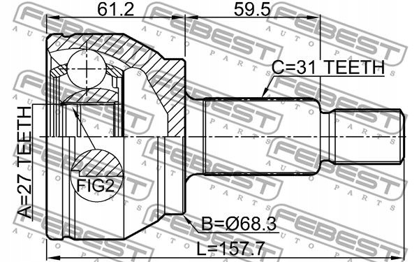 MUÑÓN EXTERIOR 27X68.3X31 LAND ROVER RANGE 