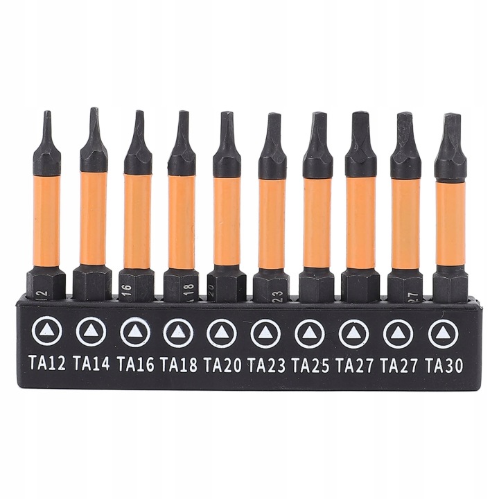 10 PCS TROJKATNY SRUBOKRETNY KIT BITOW 50 MM DUGOSC 1/4 POUCES 38